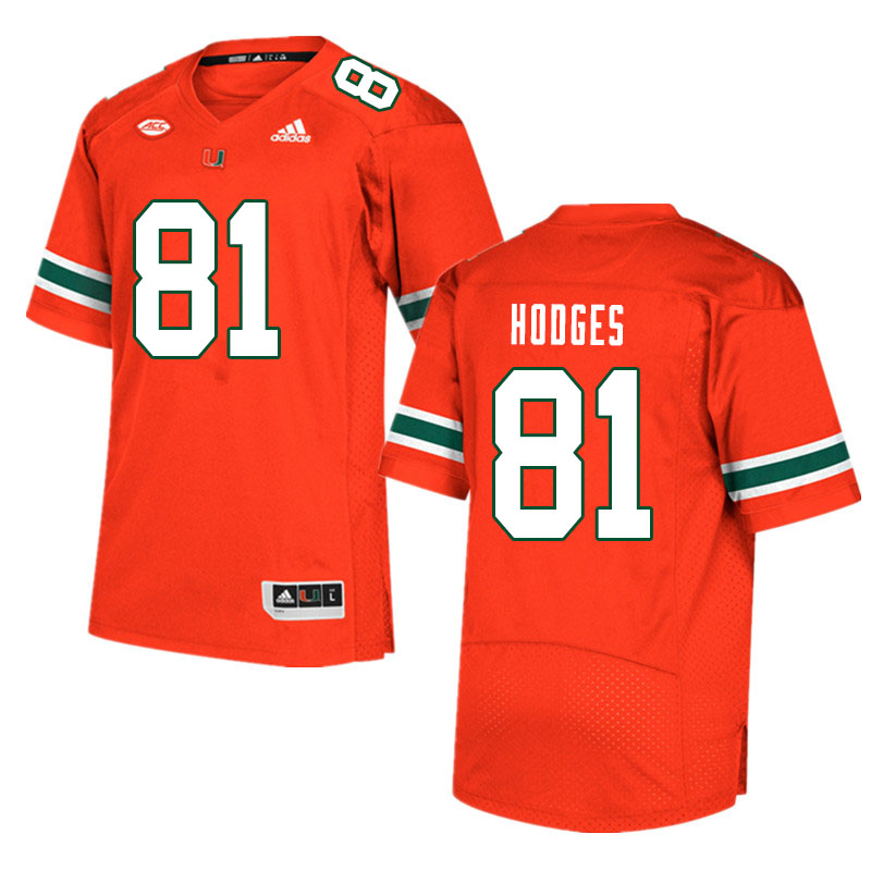Men #81 Larry Hodges Miami Hurricanes College Football Jerseys Sale-Orange - Click Image to Close